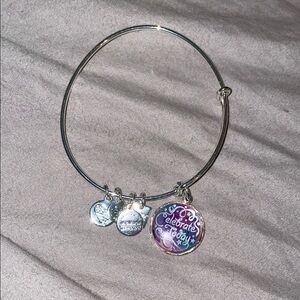 Silver Charm Bracelet with Purple Accents